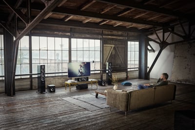 Dynaudio Evoke 50 black - Evoke 25C black - Sub 3 black - Lifestyle
